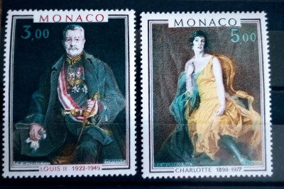 Monaco 1981 arta pictura Luis II / prințesa Charlotte serie 2v nestampilata foto