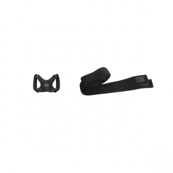 Set 2 piese corector de postura si banda de antrenament Optimaux, marime universala, neopren, nylon, negru