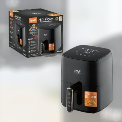 Air Fryer Digital 3L -RAF R5362B ,1300W, Control LCD, Timer, Temperatură Reglabilă, material antiaderent, 25x20x28 cm, negru foto