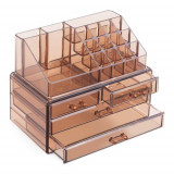 Organizator pentru cosmetice cu sertare Navaris, Maro transparent, 54656.05