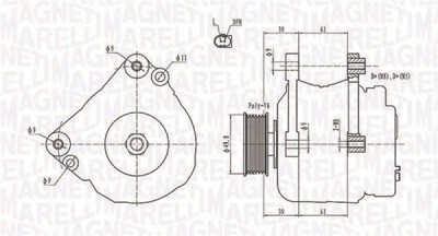 MAGNETI MARELLI 063731729010 Generator / Alternator foto
