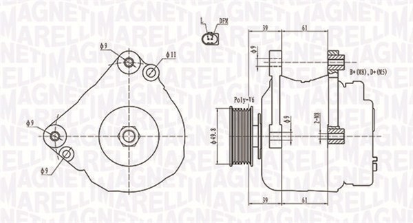 MAGNETI MARELLI 063731729010 Generator / Alternator