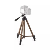 Trepied Foto Video Nedis 130cm, Rotire/Inclinare, Aluminiu, Sarcina Max 2kg, Negru/Argintiu