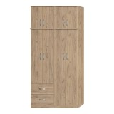 Cumpara ieftin Dulap 4 usi cu 2 sertare si etajera Zelia Maro 120x42x240 cm