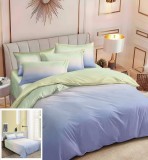 Cumpara ieftin Lenjerie Pat Bumbac 4 Piese Drop SF135 Lila/Verde 200x230cm, 240x250cm, 55x75cm, 70x70cm