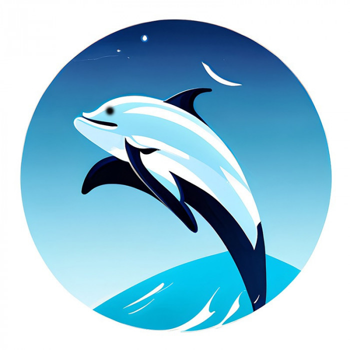 Sticker decorativ Delfin, Albastru, 60 cm, 8136ST