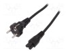 Cablu CEE 7/7 (E/F) mufe IEC C5 mamă 1,2m negru 10A 250V DIGITUS