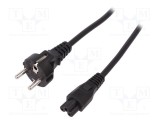 Cablu CEE 7/7 (E/F) mufe IEC C5 mamă 1,2m negru 10A 250V DIGITUS