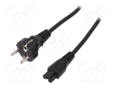 Cablu CEE 7/7 (E/F) mufe IEC C5 mamă 1,2m negru 10A 250V DIGITUS