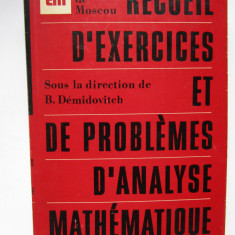 Recueil d'exercices et de problemes d;analyse mathematique - Demidovitch