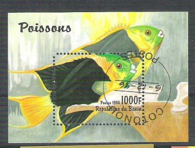 Benin 1996 Poissons fish, perf. sheet, used AB.087 foto