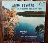 Disc vinil Anton&iacute;n Dvoř&aacute;k, Josef Suk, Orchestra Filarmonică Cehă*, Karel Ančerl - Concert pentru vioară / Romance pentru vioară VG+