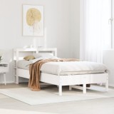 VidaXL Cadru pat fără saltea, alb, 90x190 cm, lemn masiv de pin