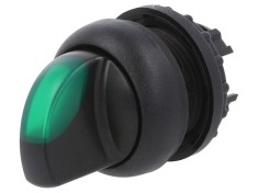 Comutator rotativ 22mm verde