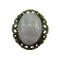 Brosa/pandantiv bronz antic cu cuart roz natural
