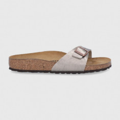 Birkenstock Șlapi de piele Madrid femei, culoarea auriu 1020632.Taupe-Taupe