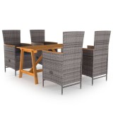 Cumpara ieftin Set de masă pentru grădină, 5 piese, gri