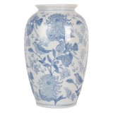 Vaza flori ceramica alba albastra &Oslash; 17x27 cm