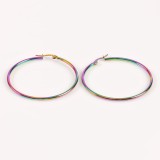 Cercei din otel Hoop multicolori