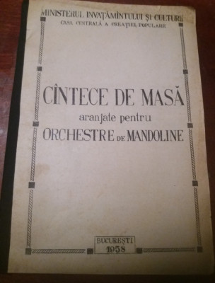 CANTECE DE MASA ARANJATE PENTRU ORCHESTRA DE MANDOLINE foto