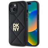 DKNY - Leather Quilted Stack Logo (DKHCP15SPQDSLK) - iPhone 15 - Black
