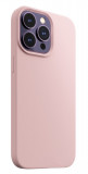 Husa din silicon compatibila cu iPhone 15, silk touch, interior din microfibra, camera bump, Roz Pal, X-Level