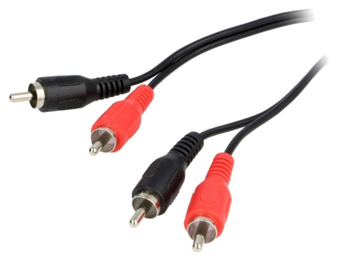 Cablu RCA 10m Negru x2 mufe