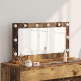 vidaXL Oglindă de toaletă Lemn vechi Lemn, Sticlă 80 x 45 x 18 cm