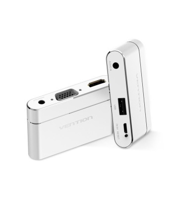 Adaptor 3in1 USB la convertor audio video HDMI si VGA-Culoare Argint foto