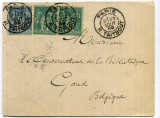 France 1889 Postal History Rare Cover Paris R. Taitbout to Gand Belgium D.583
