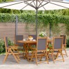 Set 6 Scaune Gradina Rabatabile Gossi, Textil Antracit, Lemn Acacia, Pliabile, 57x70x81 cm, Exterior