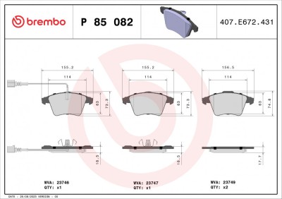 BREMBO P 85 082 PRIME LINE set placute frana disc foto