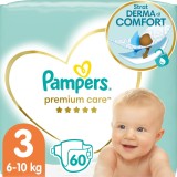 Scutece Pampers Premium Care 3 Midi Value Pack, 60 bucati