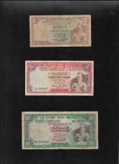 Rar! Set Ceylon 2 + 5 + 10 rupii rupees foto