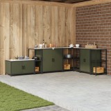 vidaXL Raft de depozitare pentru bucătărie Verde oliv 60 x 50 x 92 cm