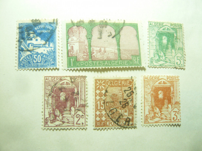 Serie mica Algeria colonie franceza 1926 , 6 valori stampilate