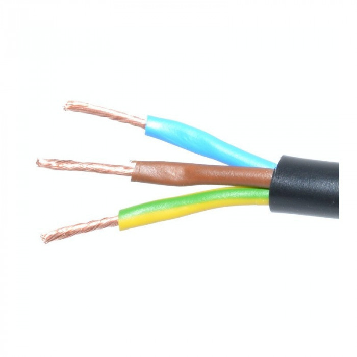 Cablu Electric 3x1mm&sup2; MYYM Litat (Negru)
