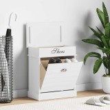 vidaXL Pantofar, alb, 50 x 28 x 58 cm, lemn de paulownia 284083