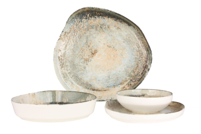 Rinart Set de vesela - Obvara - 24 bucăți - 6 persoane - Porţelan