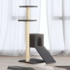 Ansamblu pisici cu st&acirc;lpi din funie de sisal, gri &icirc;nchis, 92 cm