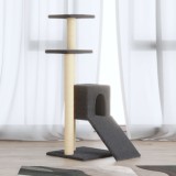 VidaXL Ansamblu pisici cu st&acirc;lpi din funie de sisal, gri &icirc;nchis, 92 cm