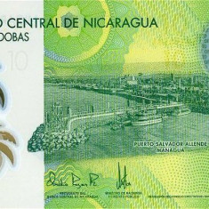 NICARAGUA █ bancnota █ 10 Cordobas █ 2014 █ P-209 █ POLYMER █ UNC necirculata