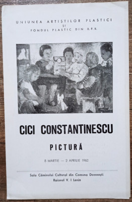 Pliant expozitie Cici Constantinescu pictura 1962 foto