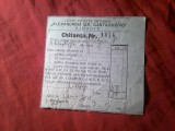 Chitanta 1938 - Taxa pt.Eliberare Diploma Bac la Liceul Fete Ortodox Giurgiu