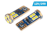 Bec Vision W5w (t10) 12/24v 12x 3030 Smd Led, Nepolar, Canbus, Alb, 2 Buc 58284