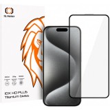 Folie de protectie Ecran Tel Protect 10X HD Plus Titanium pentru Apple iPhone 17 / 16 Pro, Sticla Securizata, Full Glue, Neagra