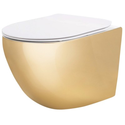 Vas WC suspendabil Rea Carlo Mini Tornado NF WHITE GOLD foto