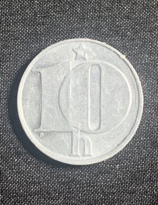 Moneda Cehoslovacia 10 haleri 1978 foto