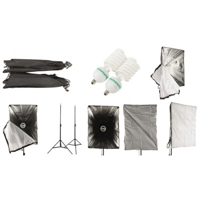 Kit lumina studio foto cu 2 x softbox si 2 x difuzor cu masca, FST foto