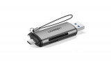 Ugreen Cititor de carduri USB tip C / USB 3.0 SD / micro SD - Gri (50706)